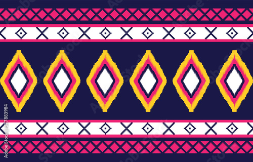 Ikat seamless pattern background Traditional pattern. Ikat Aztec tribal background. 