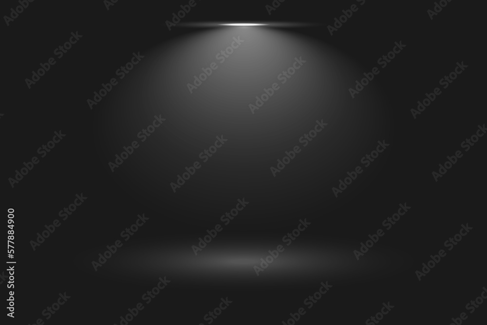 Naklejka premium Spotlight focus on black background 