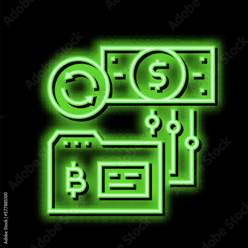 reverse ico neon glow icon illustration