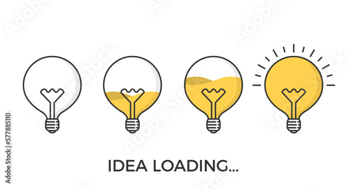 Idea loading concept with lightbulb icons