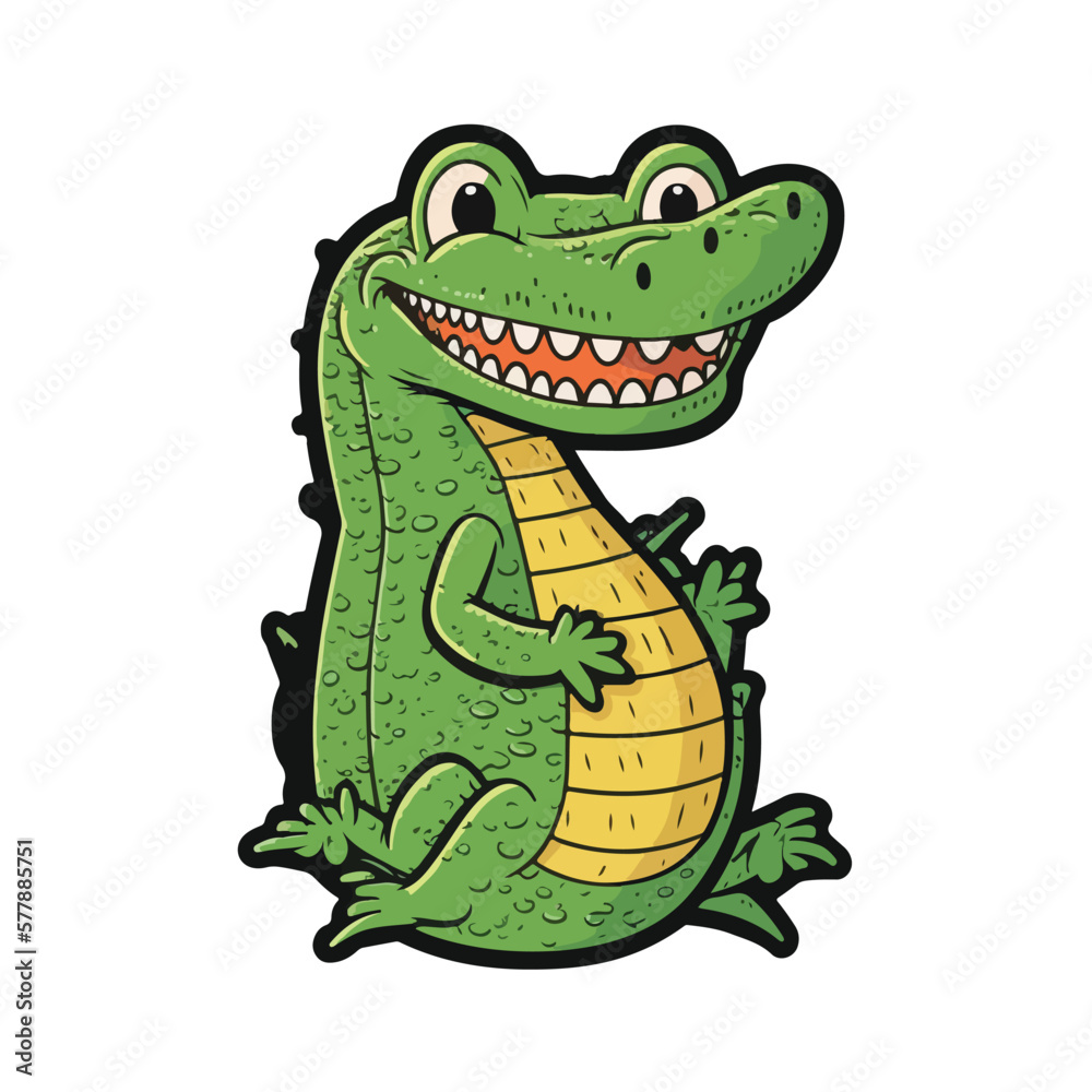Fototapeta premium cute crocodile cartoon style