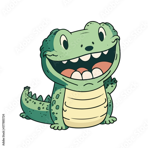 cute crocodile cartoon style