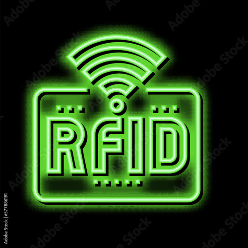rfid wireless sign neon glow icon illustration