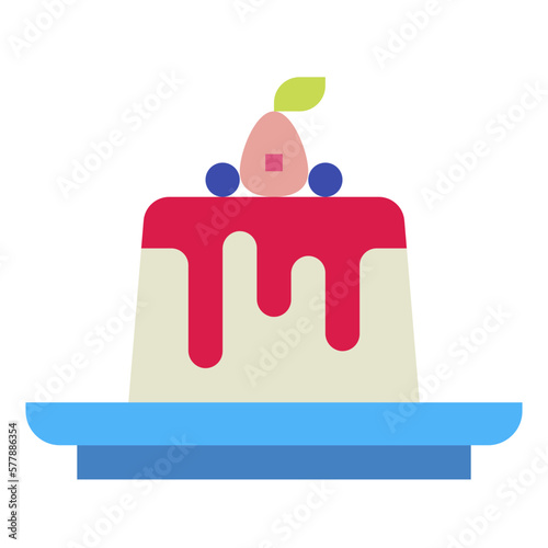 panna cotta flat icon style