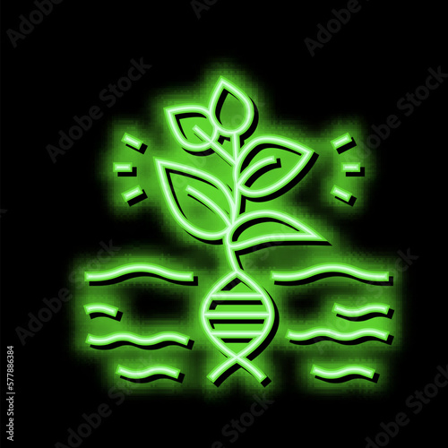 plant genetic neon glow icon illustration