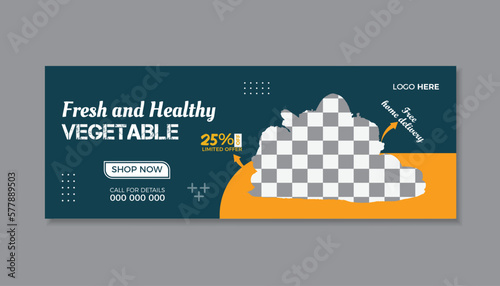 Healthy food vegetable facebook cover page.