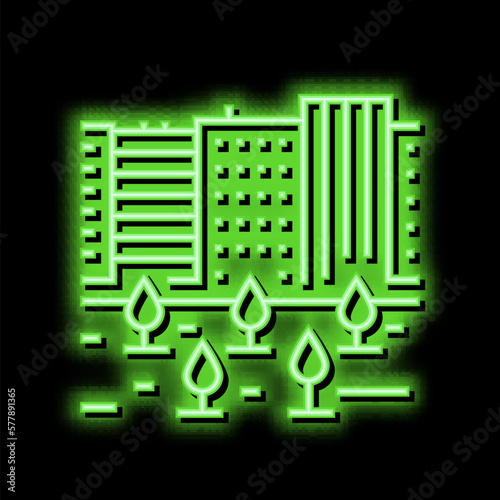 urban garden neon glow icon illustration