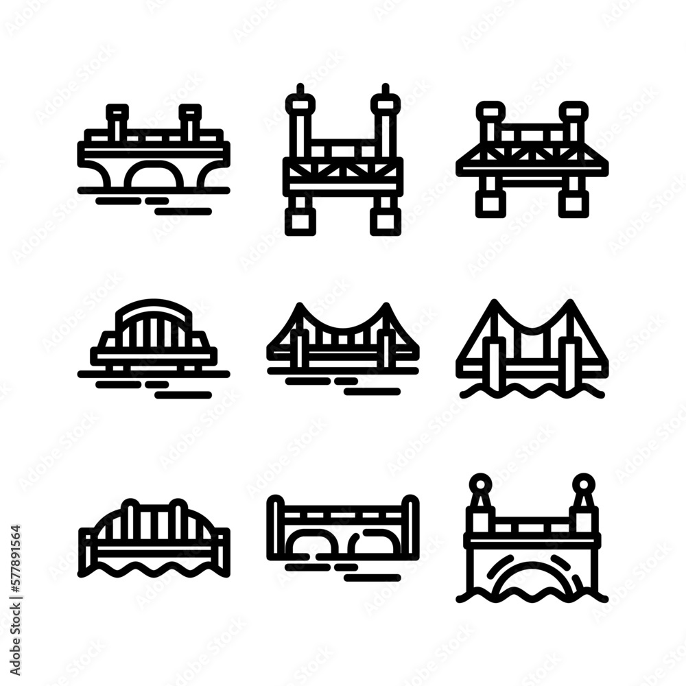 Naklejka premium bridge icon or logo isolated sign symbol vector illustration - high-quality black style vector icons 