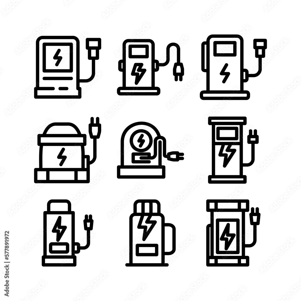charging station icon or logo isolated sign symbol vector illustration - high quality black style vector icons
