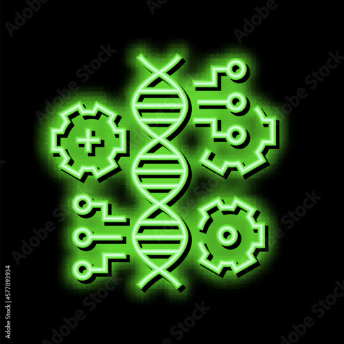 animal genetic neon glow icon illustration