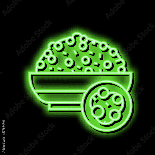 millet groat neon glow icon illustration