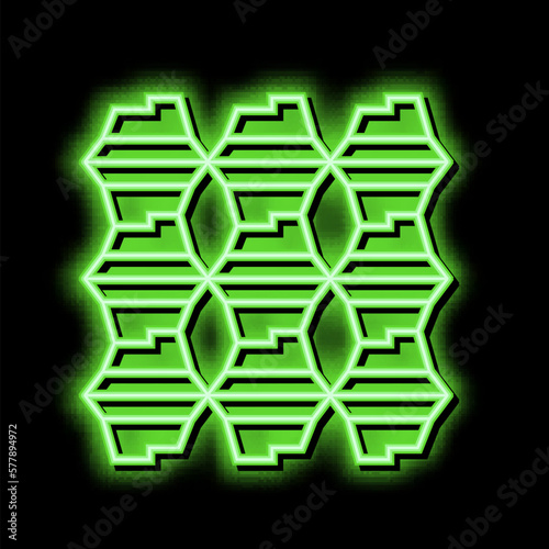 process aluminium production neon glow icon illustration