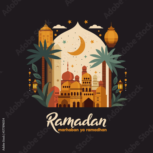 ramadan kareem illustration flat design