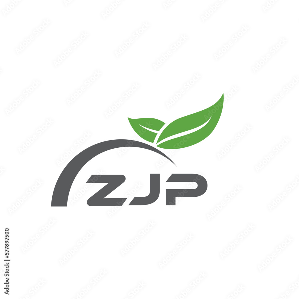 ZJP letter nature logo design on white background. ZJP creative initials letter leaf logo concept. ZJP letter design.
