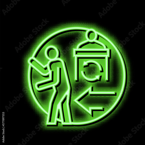 political persecution refugee neon glow icon illustration