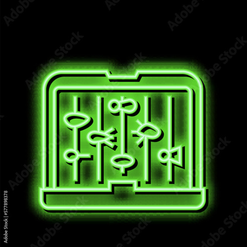 fly fishing box neon glow icon illustration