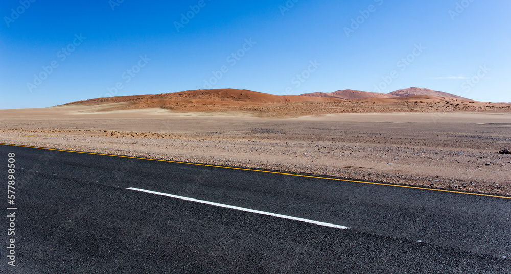 View of red sand dune