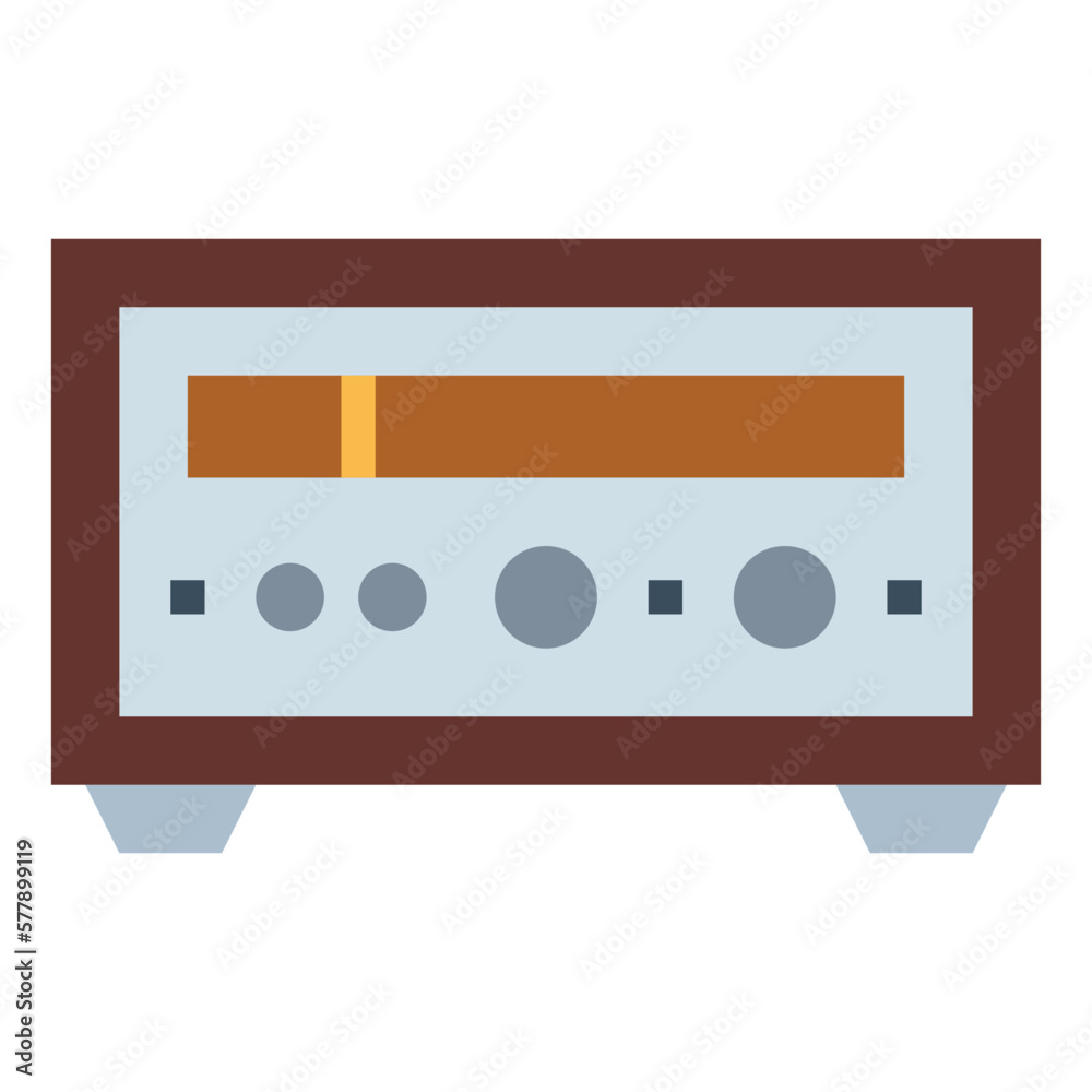 Radio Analog flat icon style Radio Analog flat icon style