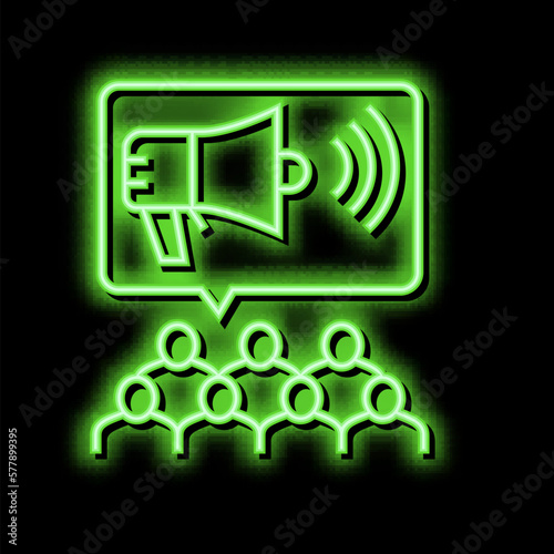 public relations neon glow icon illustration