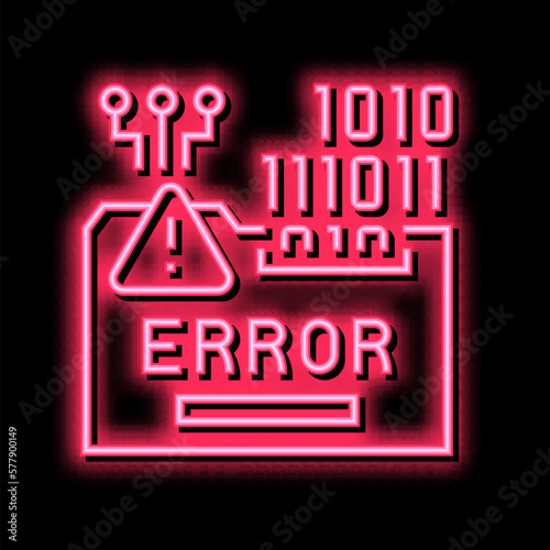 error system neon glow icon illustration