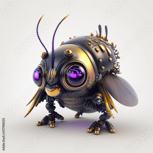 Cyberpunk Beetle Army created with Generative AI Technology