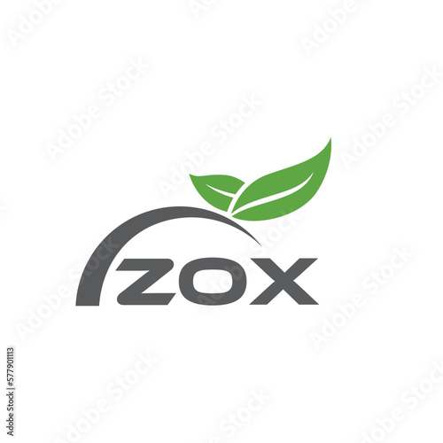 ZOX letter nature logo design on white background. ZOX creative initials letter leaf logo concept. ZOX letter design.