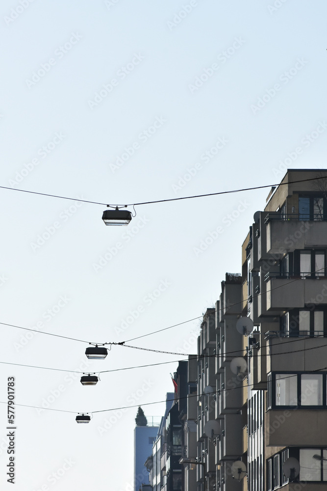 Low angle view of modern apartment building