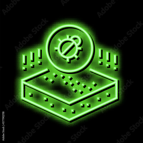 dangerous bug on soil neon glow icon illustration