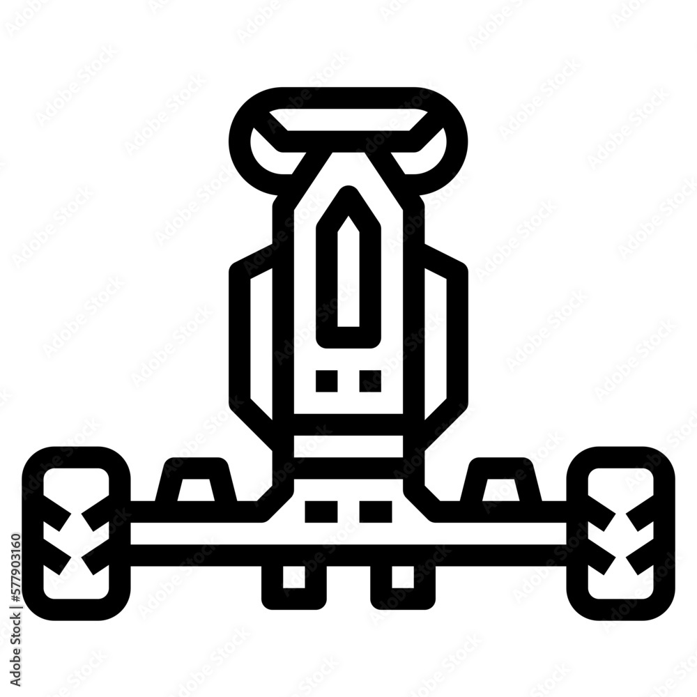 go kart line icon style