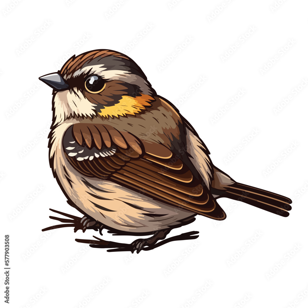 cute sparrow cartoon style