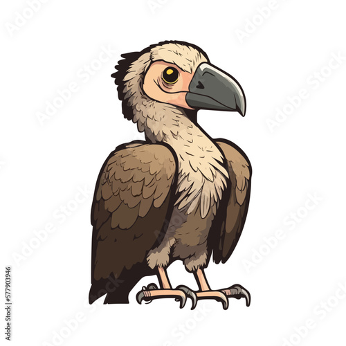 cute vulture cartoon style