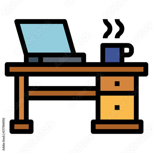 work space filled outline icon style