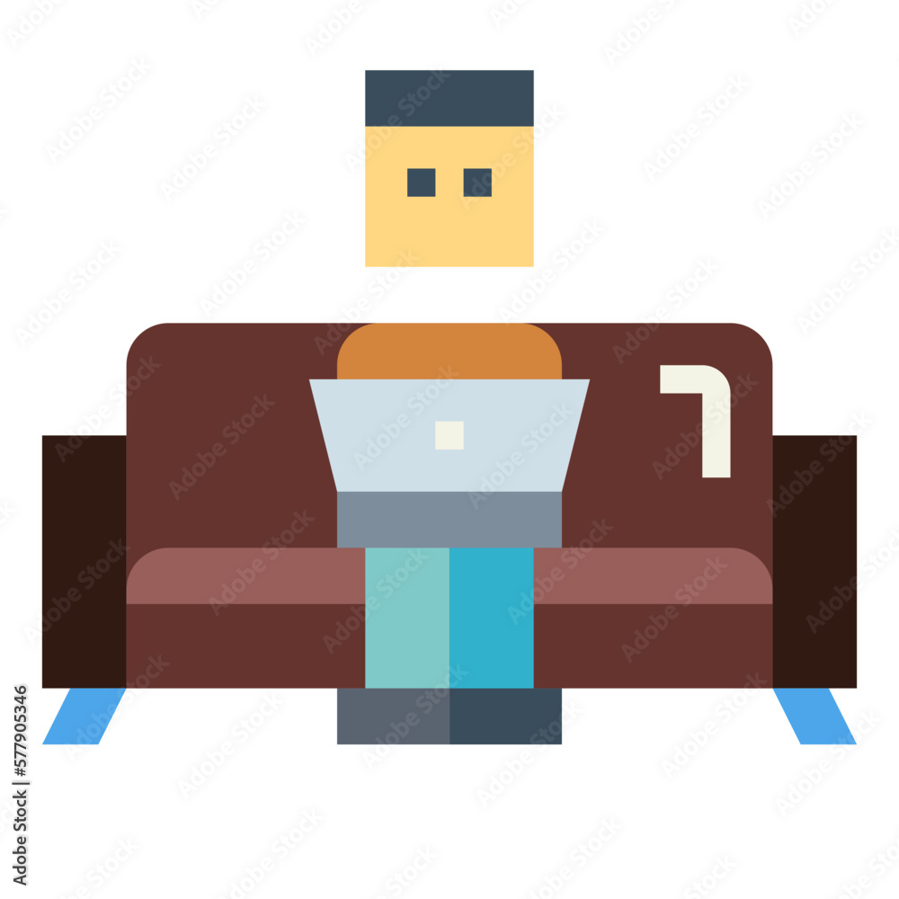 sofa flat icon style