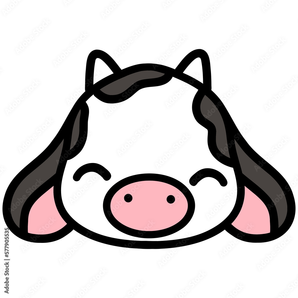 Obraz premium Cute cow, cow illustration, baby cow, animal illustration