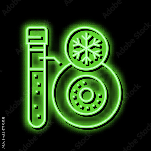 freezing embryo neon glow icon illustration