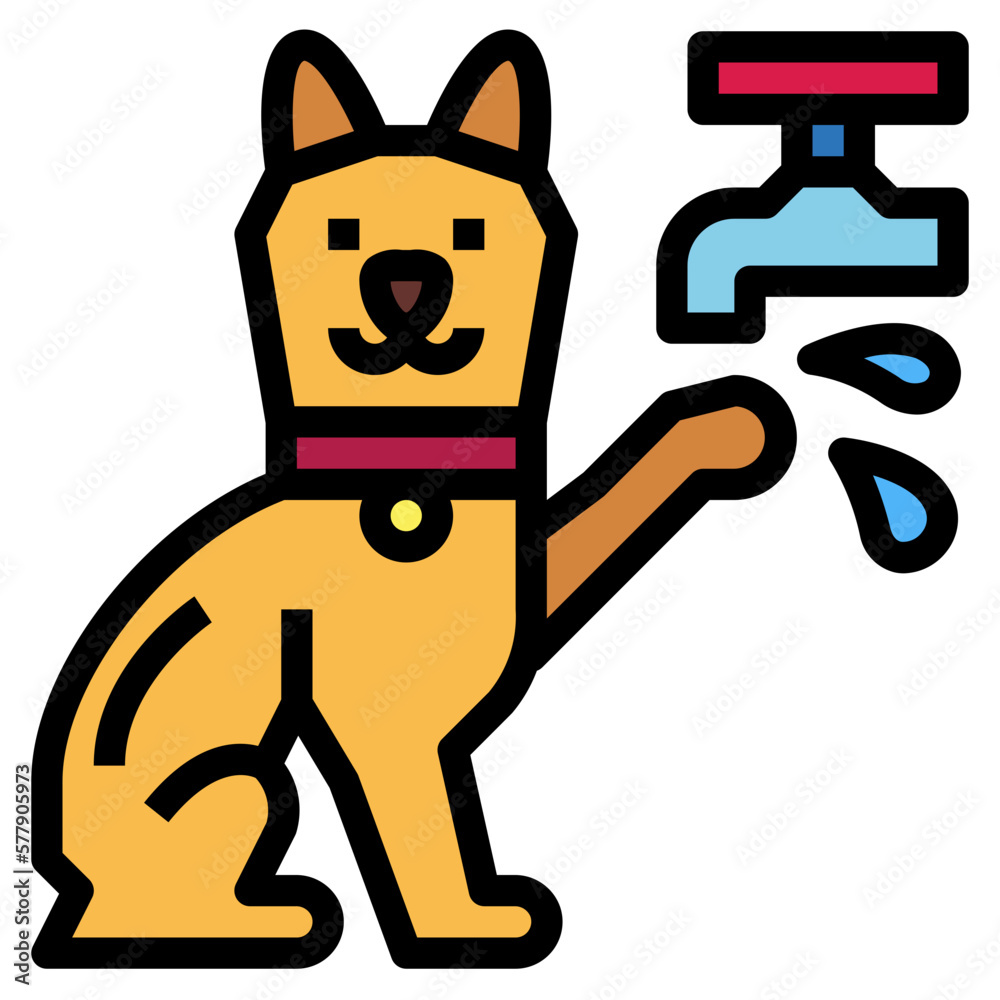Fototapeta premium cat filled outline icon style