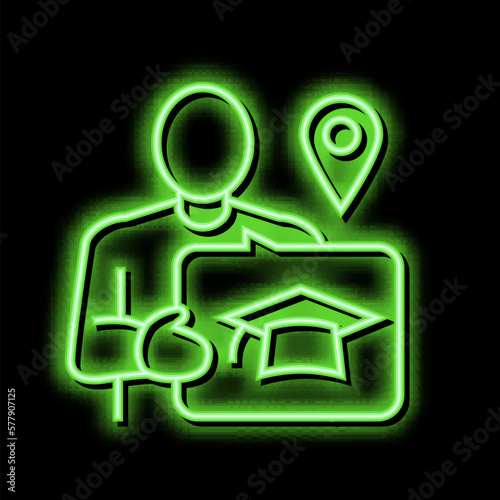 educational tourism neon glow icon illustration