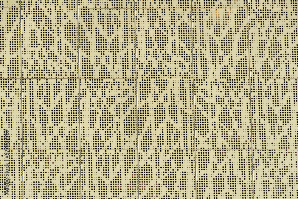 Ταπετσαρία Machined metal gate or wall facade with a great many tiny holes and off white ex