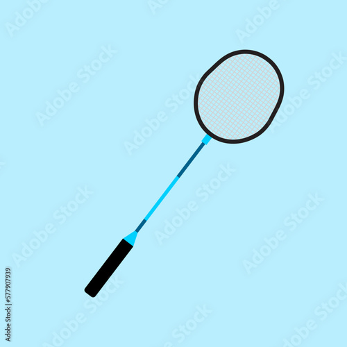 badminton racket vector on blue background
