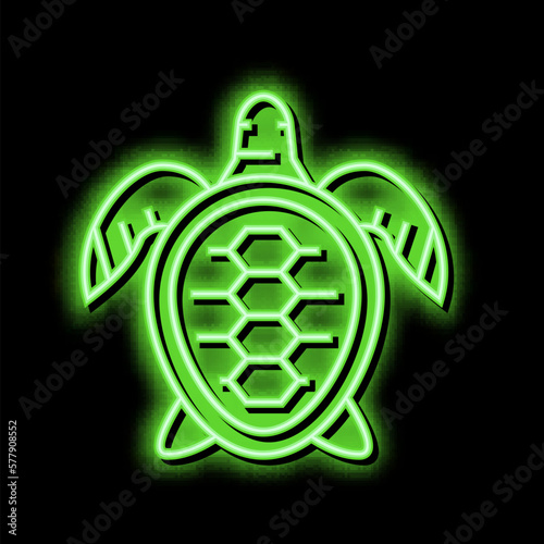 turtle ocean neon glow icon illustration