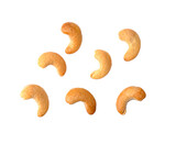 Roasted cashew nuts isolated on transparent png