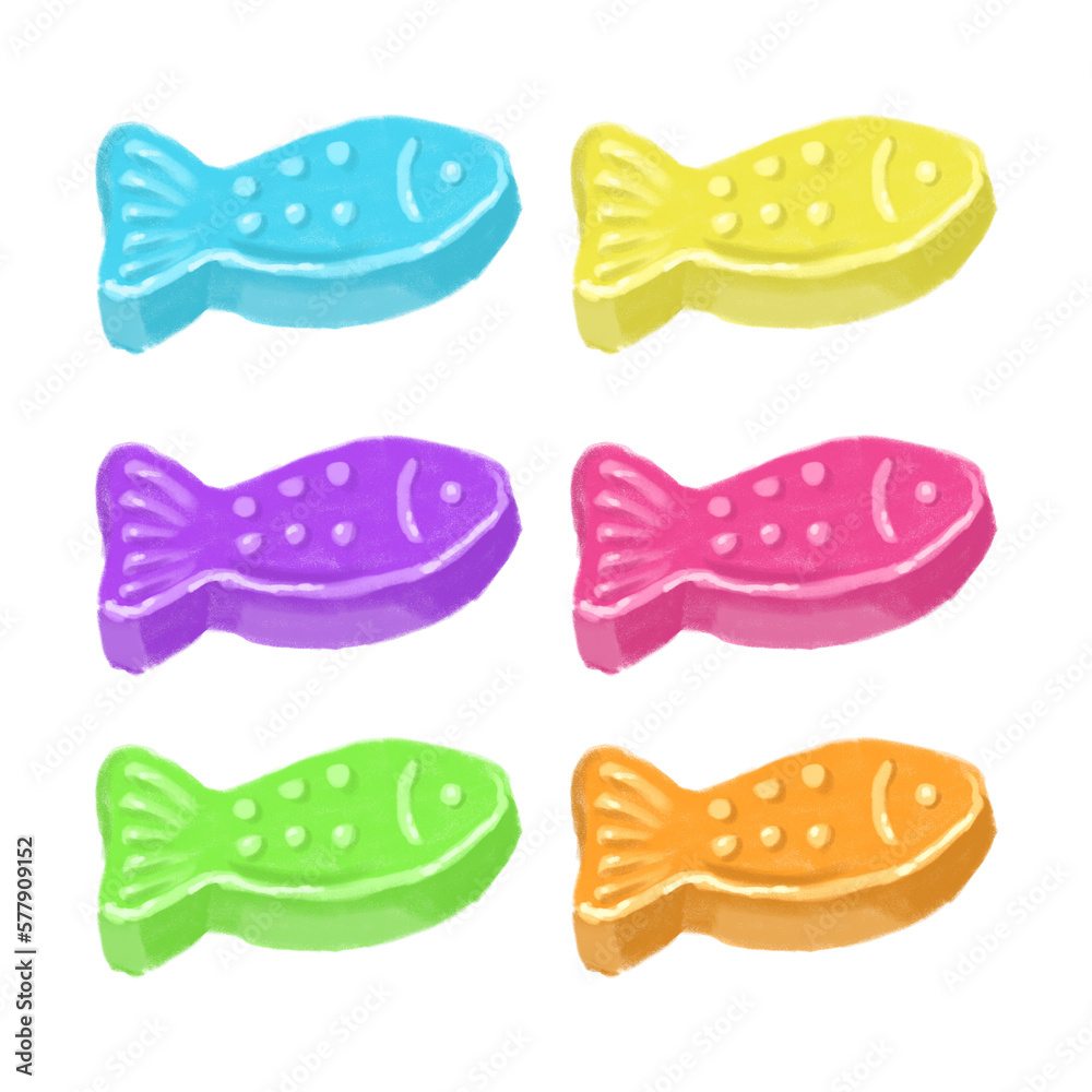 set of fish shaped candy set of fish shaped candy