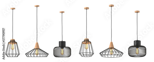 3d render Modern chandelier. isolated on background.	