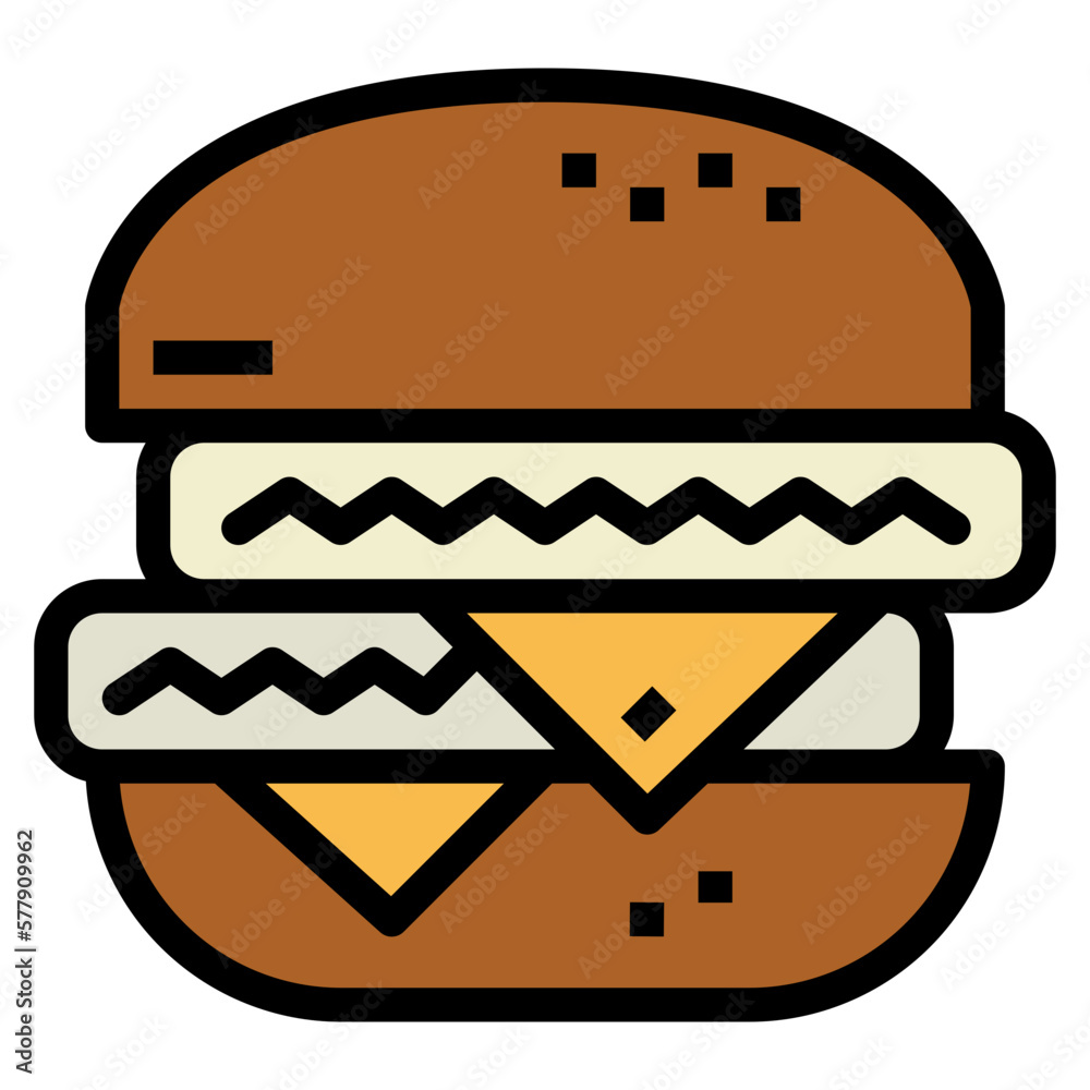 fish burger filled outline icon style fish burger filled outline icon style