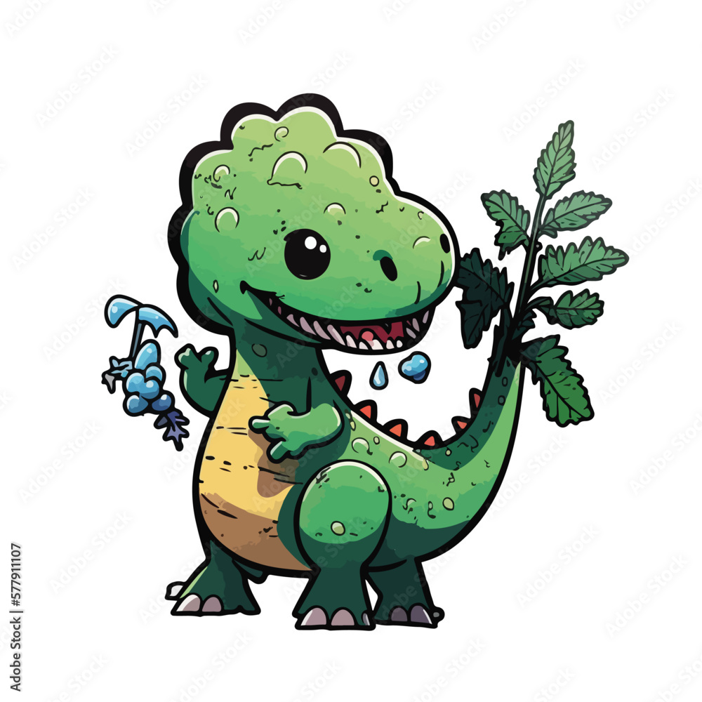 Fototapeta premium cute dinosaur cartoon style