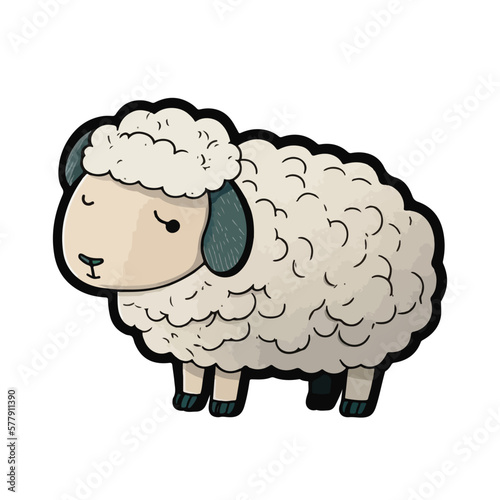 cute sheep cartoon style