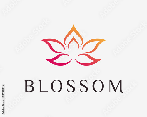 Flower Blossom Floral Beauty Spa Yoga Meditation Relaxation Spirituality Modern Vector Logo Design
