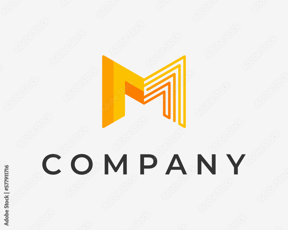 Letter M Initials Monogram Geometric Lines 3D Colorful Bright Color Modern Simple Vector Logo Design Letter M Initials Monogram Geometric Lines 3D Colorful Bright Color Modern Simple Vector Logo Design