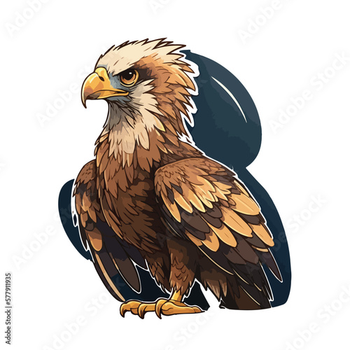 cute eagle cartoon style