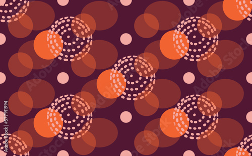 Trendy minimalistic vector pattern with hand drawn dots and circles. Doodles and different shapes. Background for print, cover, wallpaper, fabric, clothes, wrapper